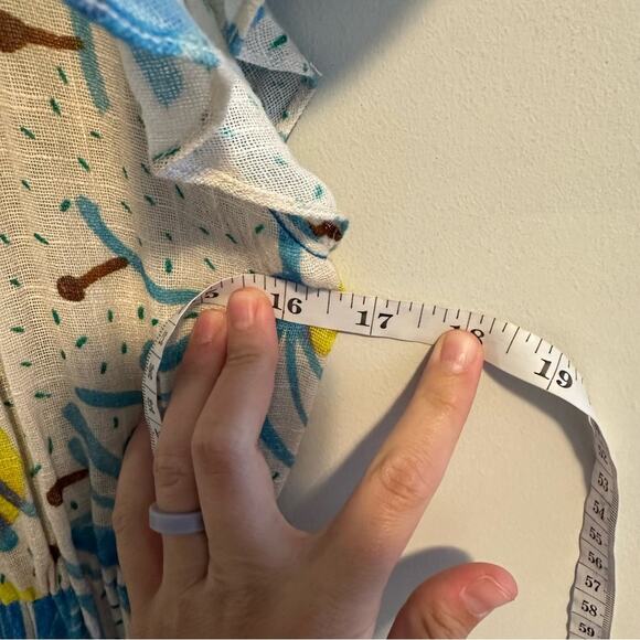 Tuckernuck Soler Yellow Blue Linen Floral Maxi Dress XS/S - Picture 10 of 16